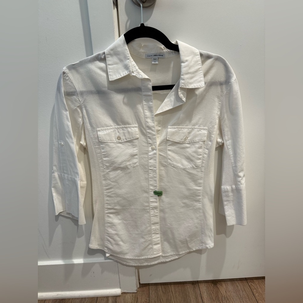 James Perse White Button Down Shirt